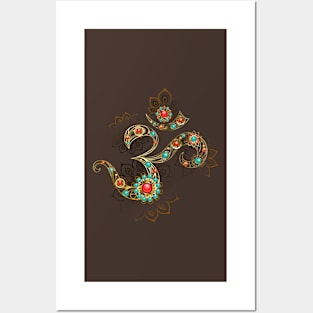 Symbol of Om with Turquoise Posters and Art